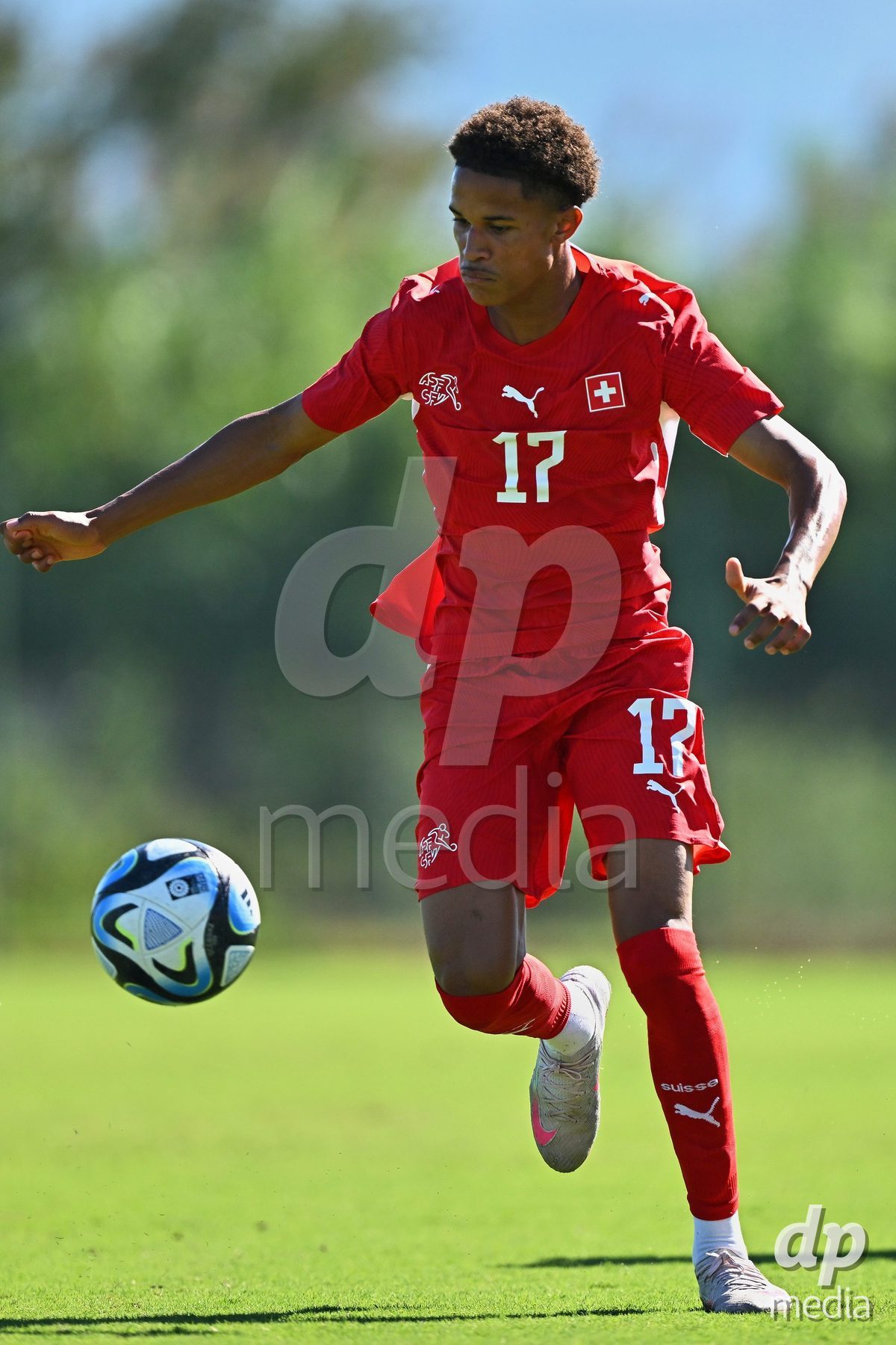 OLIVA NOVA, SPAIN - SEPTEMBER 25: Kyle Kurt of Switzerland during the International Friendly match between Northern Ireland U17 and Switzerland U17 at Oliva Nova Sports Center on September 25, 2026 in Oliva Nova, Spain.