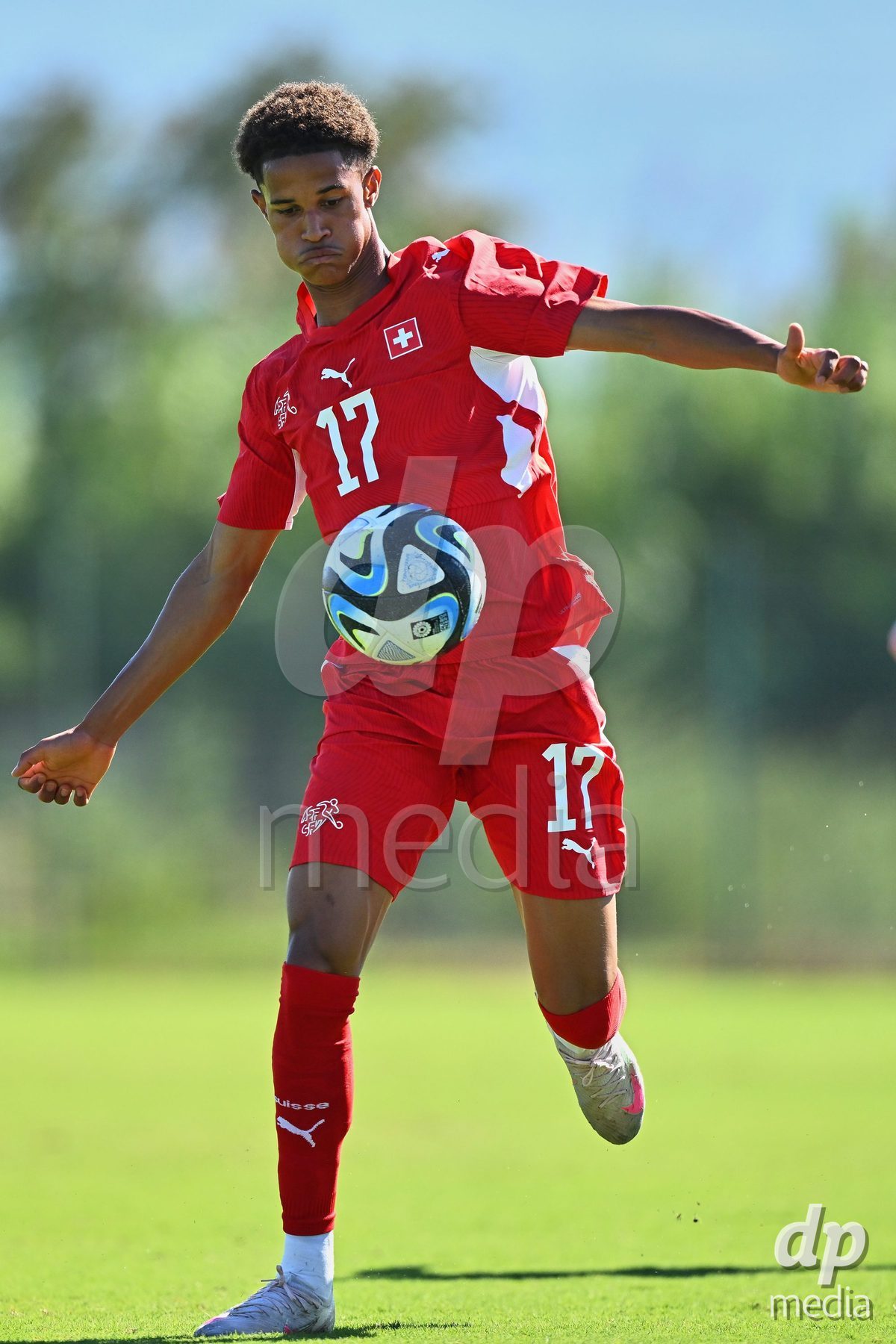 OLIVA NOVA, SPAIN - SEPTEMBER 25: Kyle Kurt of Switzerland during the International Friendly match between Northern Ireland U17 and Switzerland U17 at Oliva Nova Sports Center on September 25, 2026 in Oliva Nova, Spain.