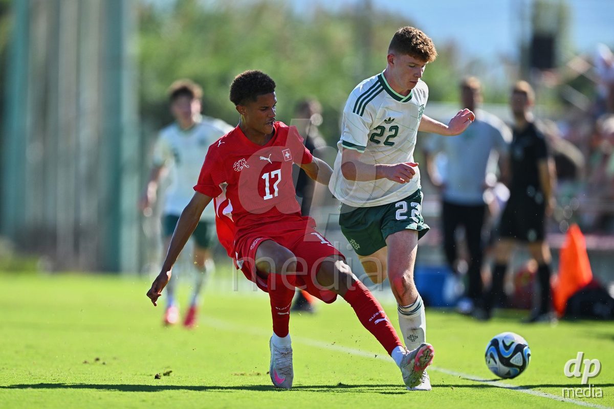OLIVA NOVA, SPAIN - SEPTEMBER 25: Kyle Kurt of Switzerland during the International Friendly match between Northern Ireland U17 and Switzerland U17 at Oliva Nova Sports Center on September 25, 2026 in Oliva Nova, Spain.