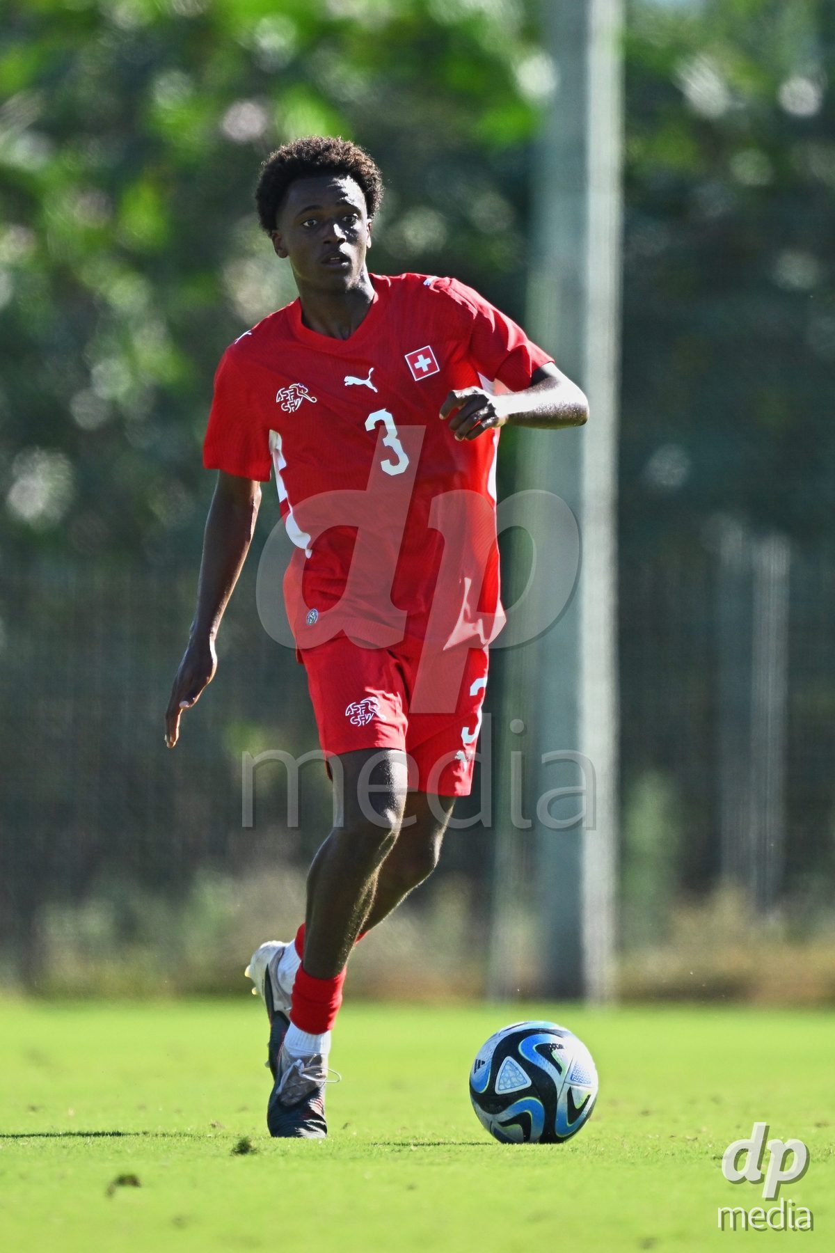 OLIVA NOVA, SPAIN - SEPTEMBER 25: Aaron Ikomi of Switzerland during the International Friendly match between Northern Ireland U17 and Switzerland U17 at Oliva Nova Sports Center on September 25, 2026 in Oliva Nova, Spain.