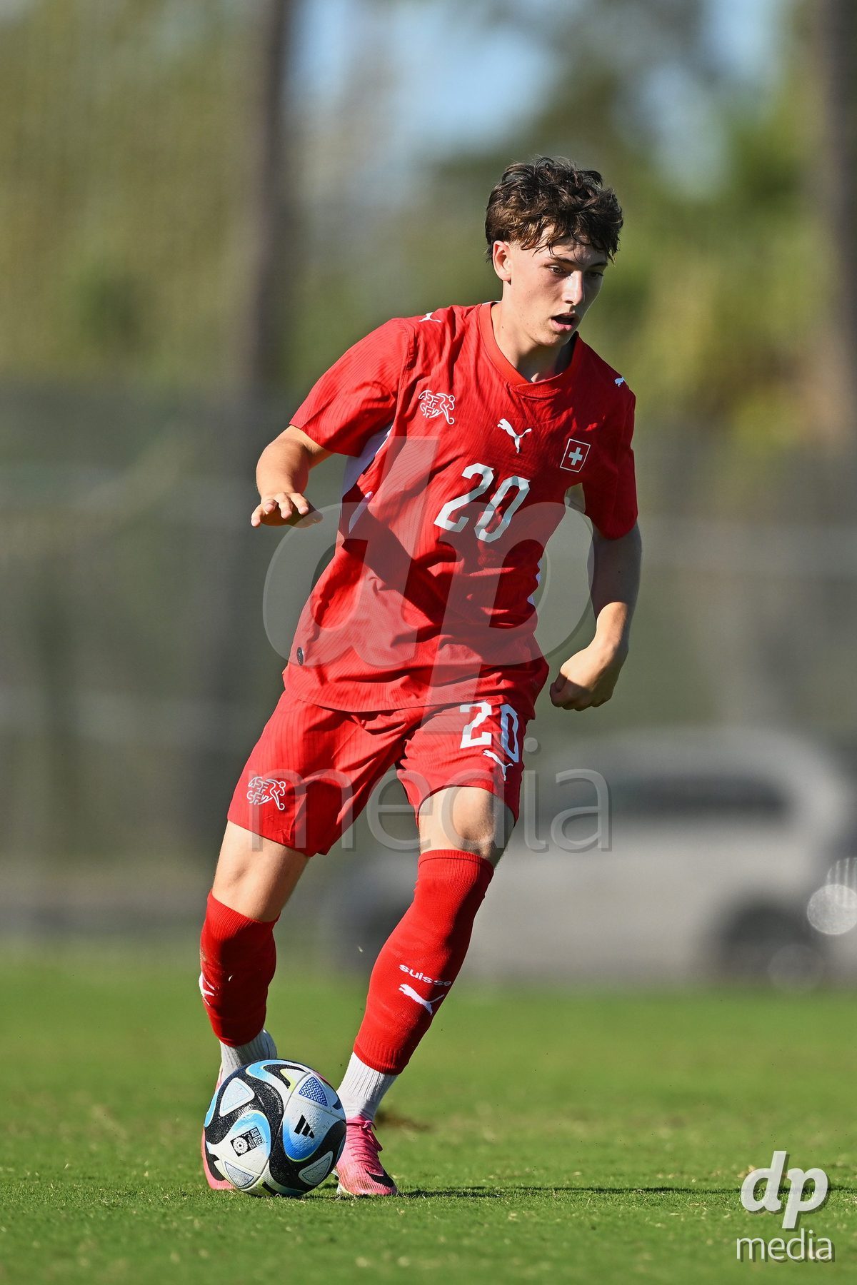 OLIVA NOVA, SPAIN - SEPTEMBER 25: Loan Thommen of Switzerland during the International Friendly match between Northern Ireland U17 and Switzerland U17 at Oliva Nova Sports Center on September 25, 2026 in Oliva Nova, Spain.