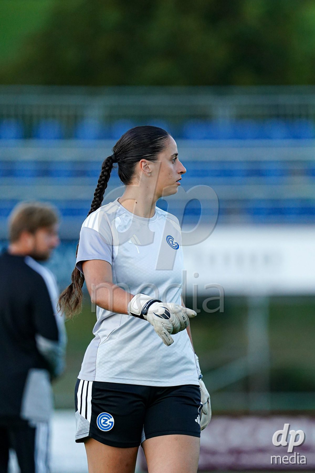 WÄDENSWIL, SWITZERLAND - SEPTEMBER 25: Jimena Vicario Casal of GC Frauenfussball warming up during the AXA Women's Cup match between FC Wädenswil 1 and GC Frauenfussball at Sportplatz Beichlen on September 25, 2026 in Wädenswil.
