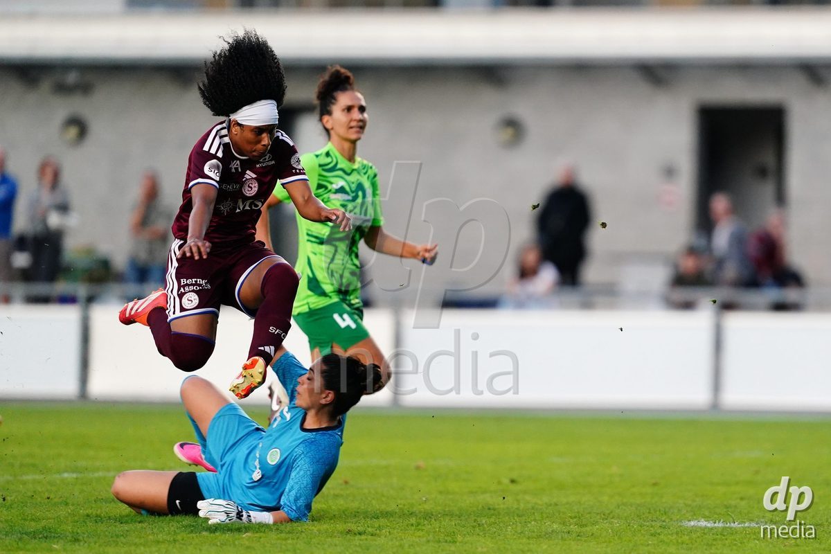 MAGADINO, SWITZERLAND - SEPTEMBER 26: Mikaella Cardia of the Servette FC scores her second goal during the AXA Women's Cup match between AS Gambarogno and Servette FC Chenois Feminin at Centro Sportivo on September 26, 2026 in Magadino.