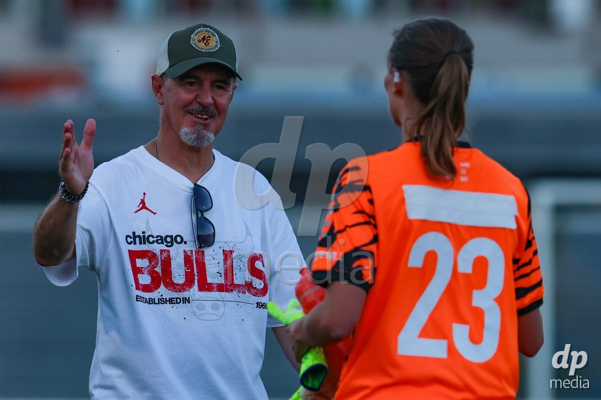 SCHLIEREN, SWITZERLAND - SEPTEMBER 26: Konstantinos Vettas, coach of FC Schlieren, during the AXA Women's Cup match between FC Schlieren and FC St. Gallen at Zelgli on September 26, 2026 in Schlieren, Switzerland.