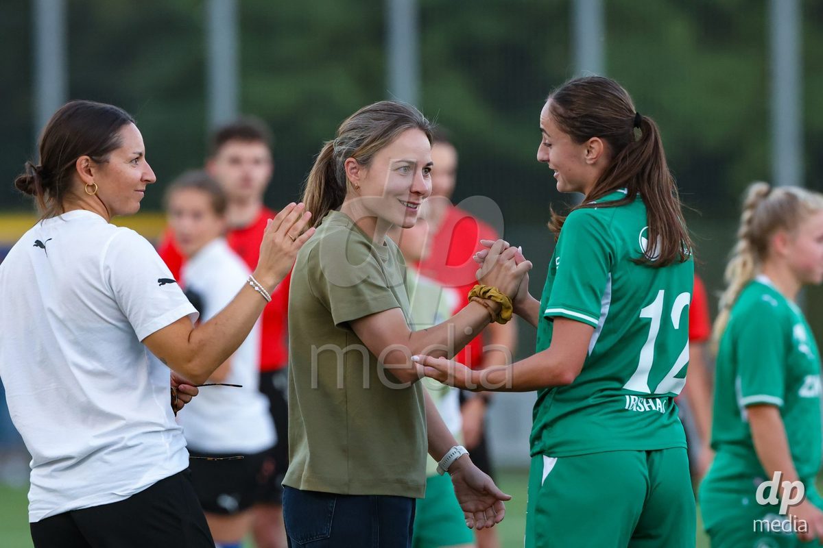 SCHLIEREN, SWITZERLAND - SEPTEMBER 26: Jasmin Schweer, head coach of FC St.Gallen 1879, during the AXA Women's Cup match between FC Schlieren and FC St. Gallen at Zelgli on September 26, 2026 in Schlieren, Switzerland.