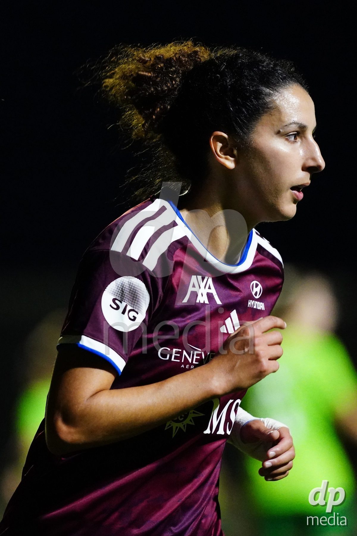 MAGADINO, SWITZERLAND - SEPTEMBER 26: Ghoutia Karchouni of the Servette FC in action during the AXA Women's Cup match between AS Gambarogno and Servette FC Chenois Feminin at Centro Sportivo on September 26, 2026 in Magadino.