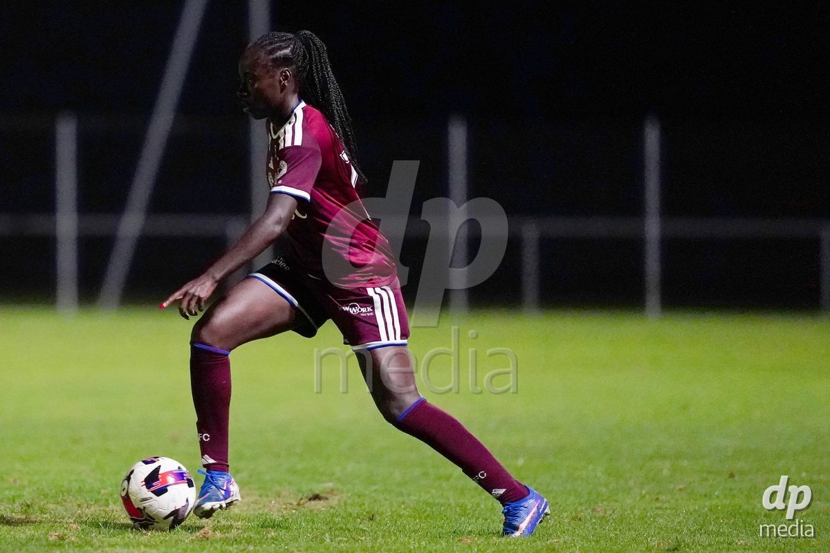 MAGADINO, SWITZERLAND - SEPTEMBER 26: Simone Benedicte of the Servette FC runs with the ball during the AXA Women's Cup match between AS Gambarogno and Servette FC Chenois Feminin at Centro Sportivo on September 26, 2026 in Magadino.