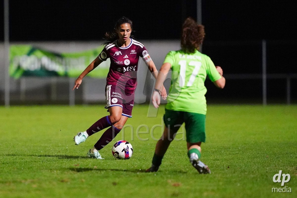 MAGADINO, SWITZERLAND - SEPTEMBER 26: Daïna Bourmaof the Servette FC in action during the AXA Women's Cup match between AS Gambarogno and Servette FC Chenois Feminin at Centro Sportivo on September 26, 2026 in Magadino.