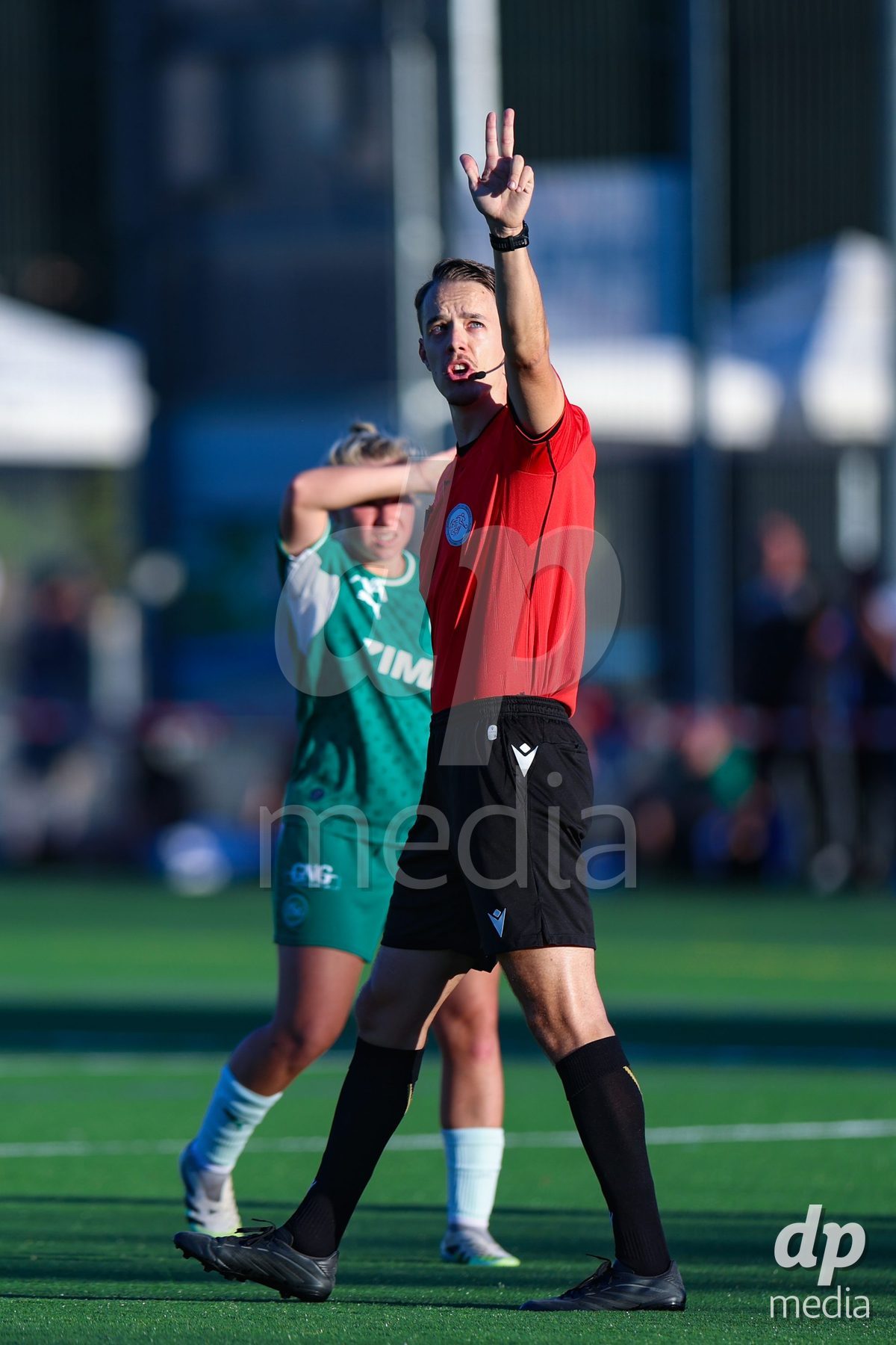 SCHLIEREN, SWITZERLAND - SEPTEMBER 26: The referee during the AXA Women's Cup match between FC Schlieren and FC St. Gallen at Zelgli on September 26, 2026 in Schlieren, Switzerland.