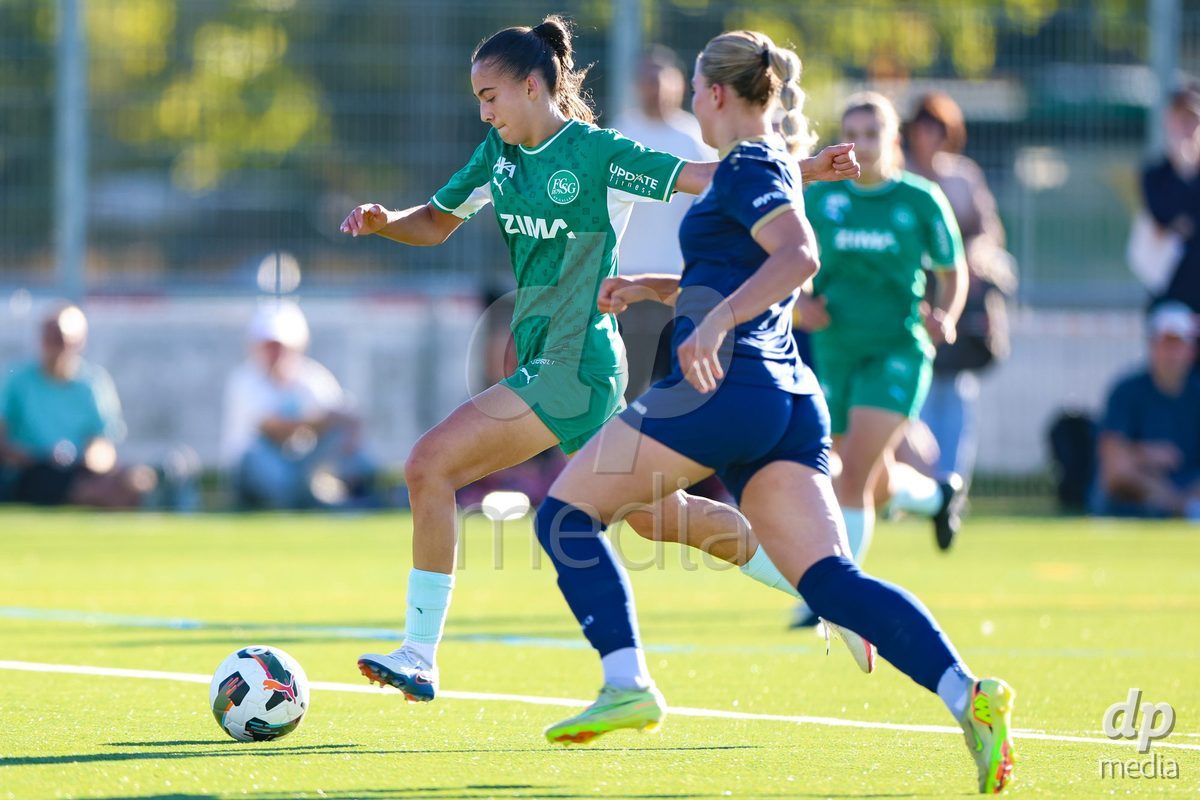 SCHLIEREN, SWITZERLAND - SEPTEMBER 26: Olivia Edelmann of FC St.Gallen 1879 scored the goal that put FC St. Gallen 1879 during the AXA Women's Cup match between FC Schlieren and FC St. Gallen at Zelgli on September 26, 2026 in Schlieren, Switzerland.