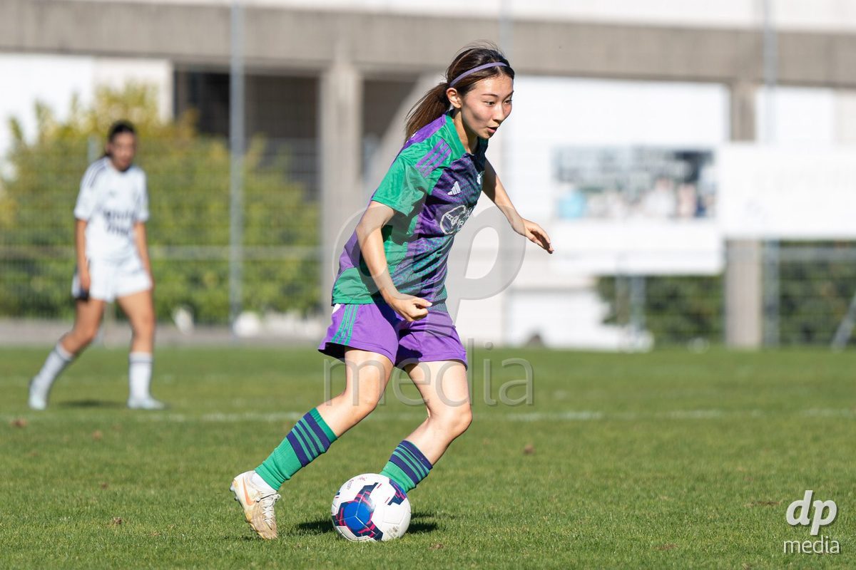 COPPET, SWITZERLAND - SEPTEMBER 27: Chihana Ueno of US Terre Sainte dribbles during the AXA Women's Cup match between US Terre Sainte and FC Wil 1900 at Centre sportif des Rojalets on September 27, 2026 in Coppet, Switzerland.