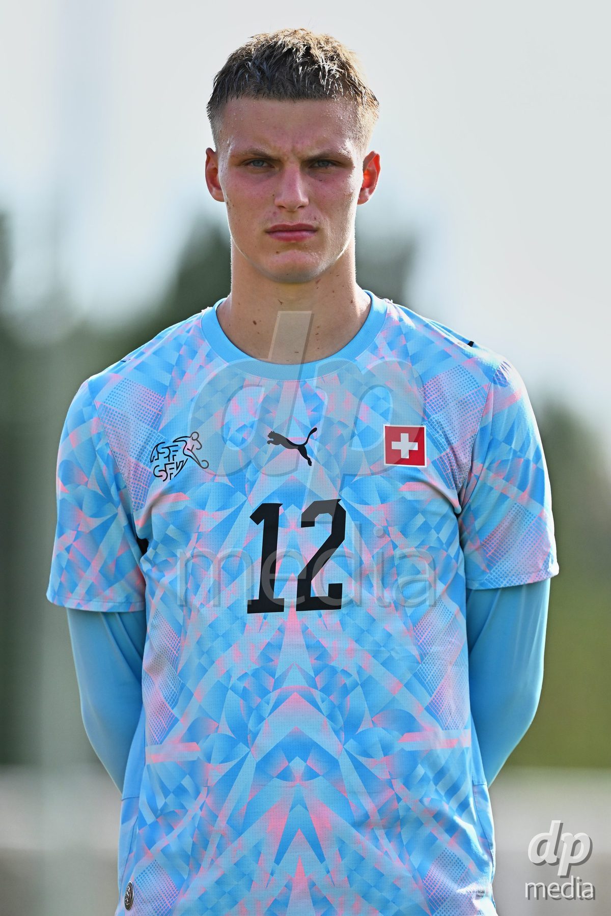 OLIVA NOVA, SPAIN - SEPTEMBER 28: Henrik Fehr Goalkeeper of Switzerland during the International Friendly match between Switzerland U17 and Sweden U17 at Oliva Nova Sports Center on September 28, 2026 in Oliva Nova, Spain.