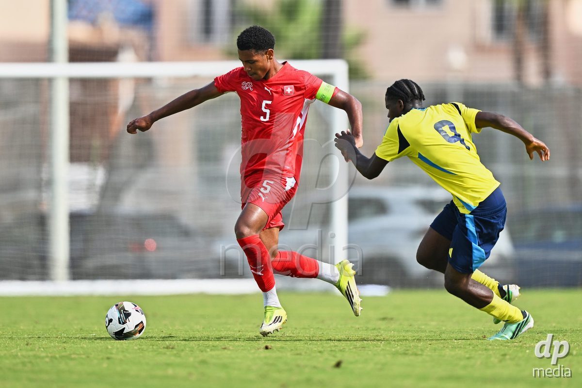 OLIVA NOVA, SPAIN - SEPTEMBER 28: Noah Kakor of Switzerland during the International Friendly match between Switzerland U17 and Sweden U17 at Oliva Nova Sports Center on September 28, 2026 in Oliva Nova, Spain.