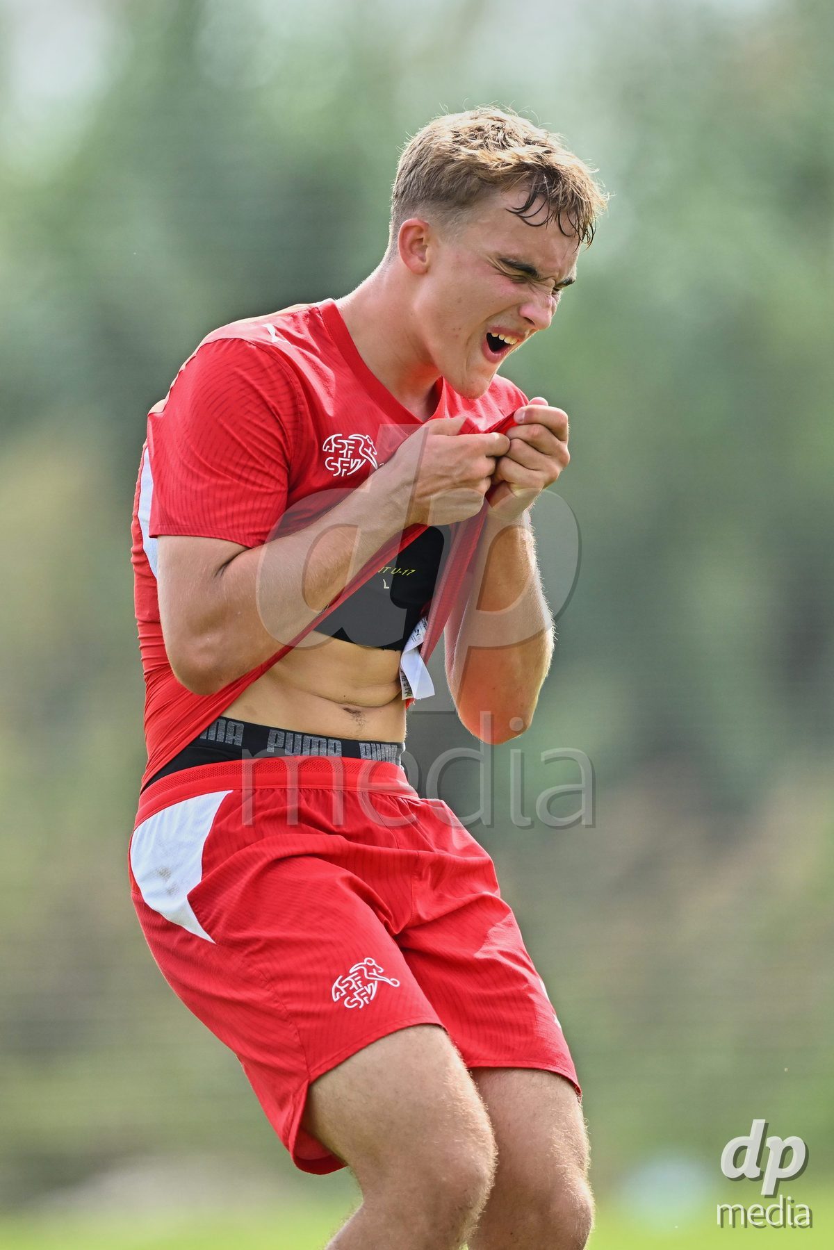 OLIVA NOVA, SPAIN - SEPTEMBER 28: Niko Cavka of Switzerland during the International Friendly match between Switzerland U17 and Sweden U17 at Oliva Nova Sports Center on September 28, 2026 in Oliva Nova, Spain.