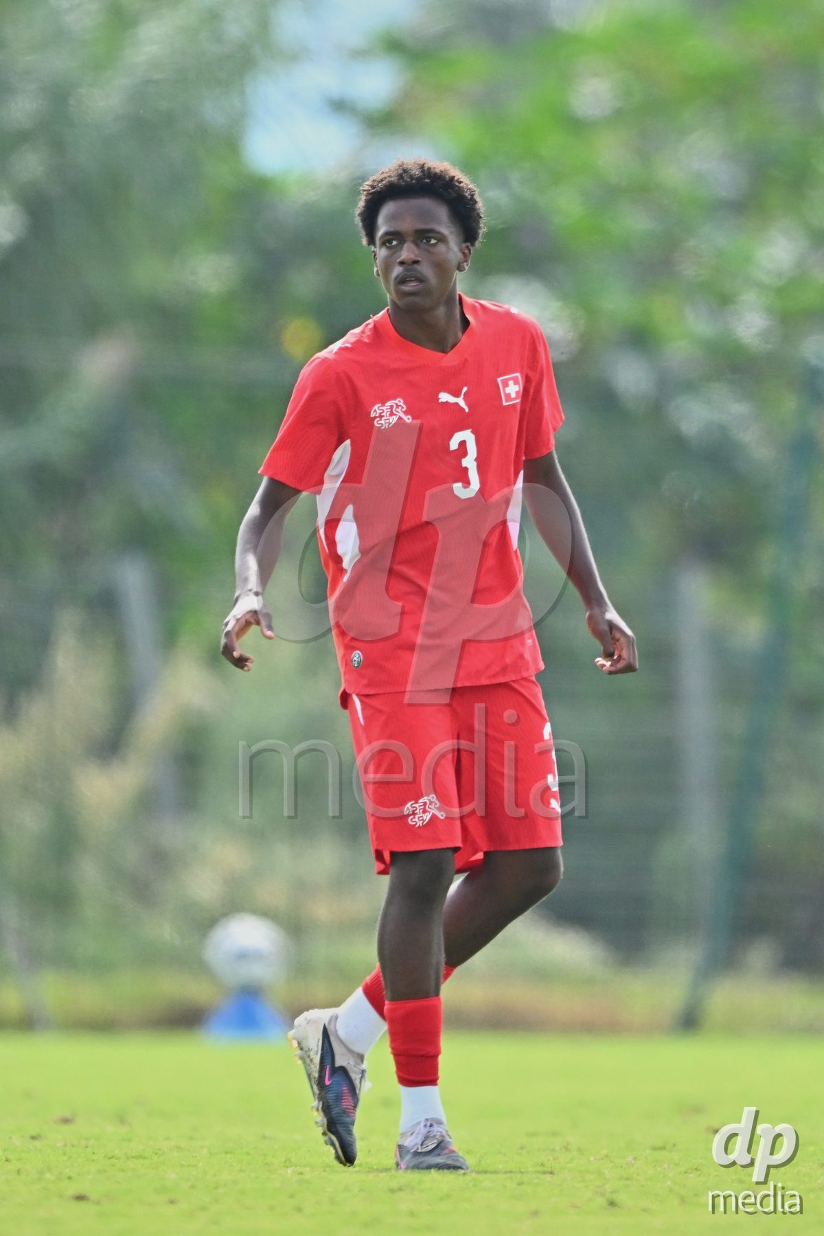 OLIVA NOVA, SPAIN - SEPTEMBER 28: Aaron Ikomi of Switzerland during the International Friendly match between Switzerland U17 and Sweden U17 at Oliva Nova Sports Center on September 28, 2026 in Oliva Nova, Spain.