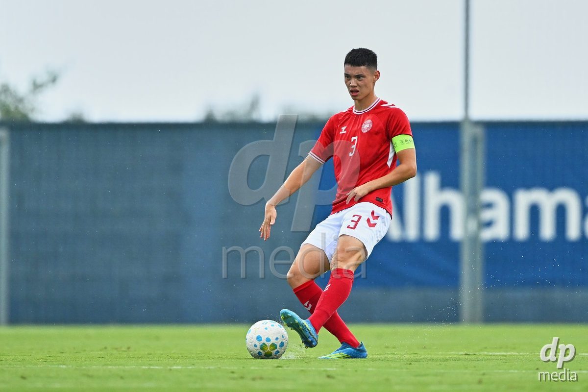 SAN PEDRO DEL PINATAR, SPAIN - SEPTEMBER 28: Tobias Slotsager of Denmark during the International Friendly match between Denmark U20 and Brazil U20 at Pinatar Arena on September 28, 2026 in San Pedro del Pinatar, Spain.