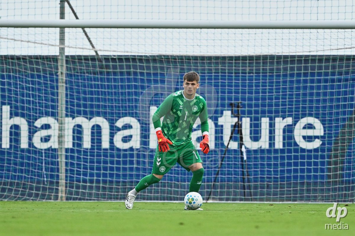 SAN PEDRO DEL PINATAR, SPAIN - SEPTEMBER 28: Tobias Breum-Harild Goalkeeper of Denmark during the International Friendly match between Denmark U20 and Brazil U20 at Pinatar Arena on September 28, 2026 in San Pedro del Pinatar, Spain.
