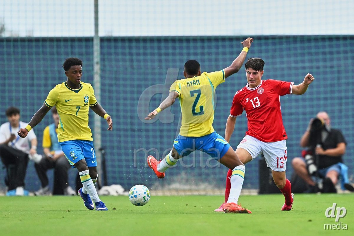 SAN PEDRO DEL PINATAR, SPAIN - SEPTEMBER 28: Magnus Andersen of Denmark during the International Friendly match between Denmark U20 and Brazil U20 at Pinatar Arena on September 28, 2026 in San Pedro del Pinatar, Spain.