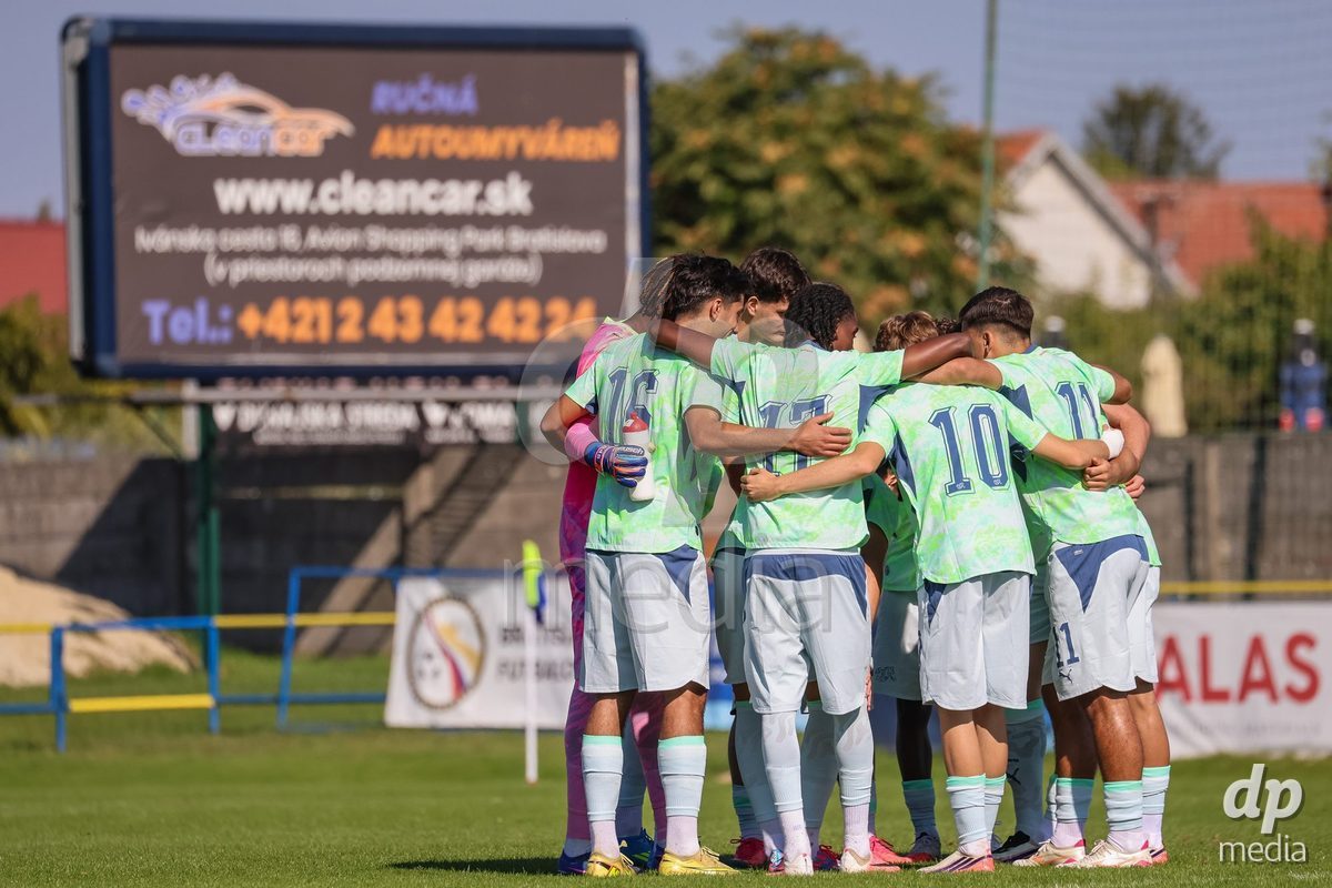 DUNAJSKA LUZNA, SLOVAKIA - SEPTEMBER 28: Team photo the International Friendly football match between Kazakhstan U19 and Switzerland U19 on September 28, 2026 in Dunajska Luzna, Slovakia.