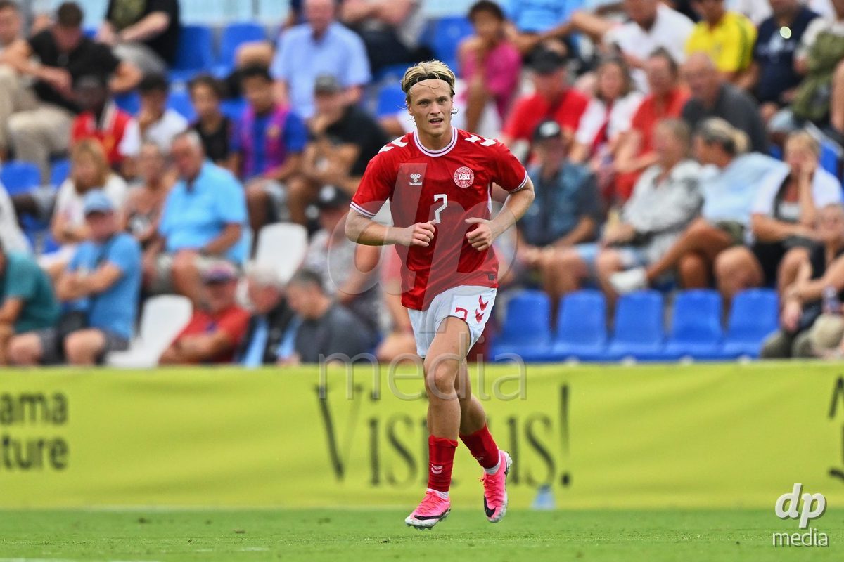SAN PEDRO DEL PINATAR, SPAIN - SEPTEMBER 28: Malte Heyde of Denmark during the International Friendly match between Denmark U20 and Brazil U20 at Pinatar Arena on September 28, 2026 in San Pedro del Pinatar, Spain.