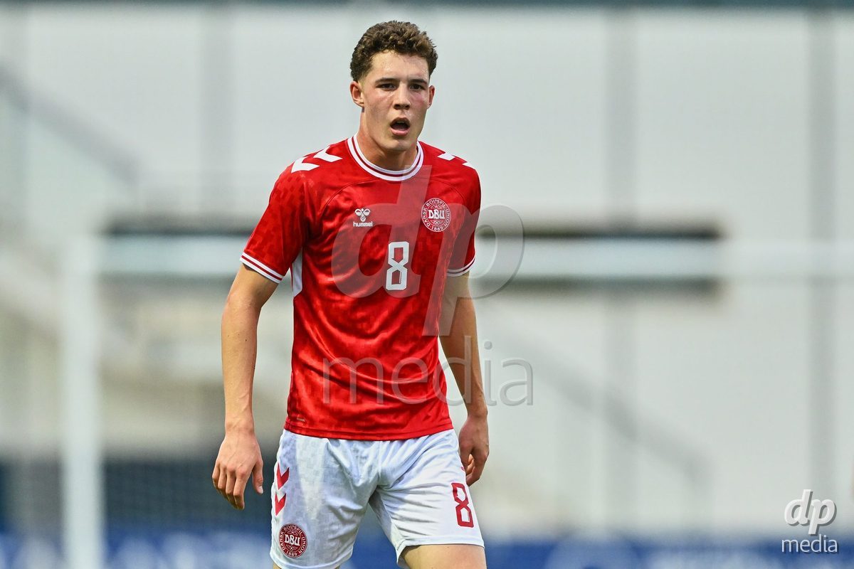 SAN PEDRO DEL PINATAR, SPAIN - SEPTEMBER 28: Jonatan Lindekilde of Denmark during the International Friendly match between Denmark U20 and Brazil U20 at Pinatar Arena on September 28, 2026 in San Pedro del Pinatar, Spain.