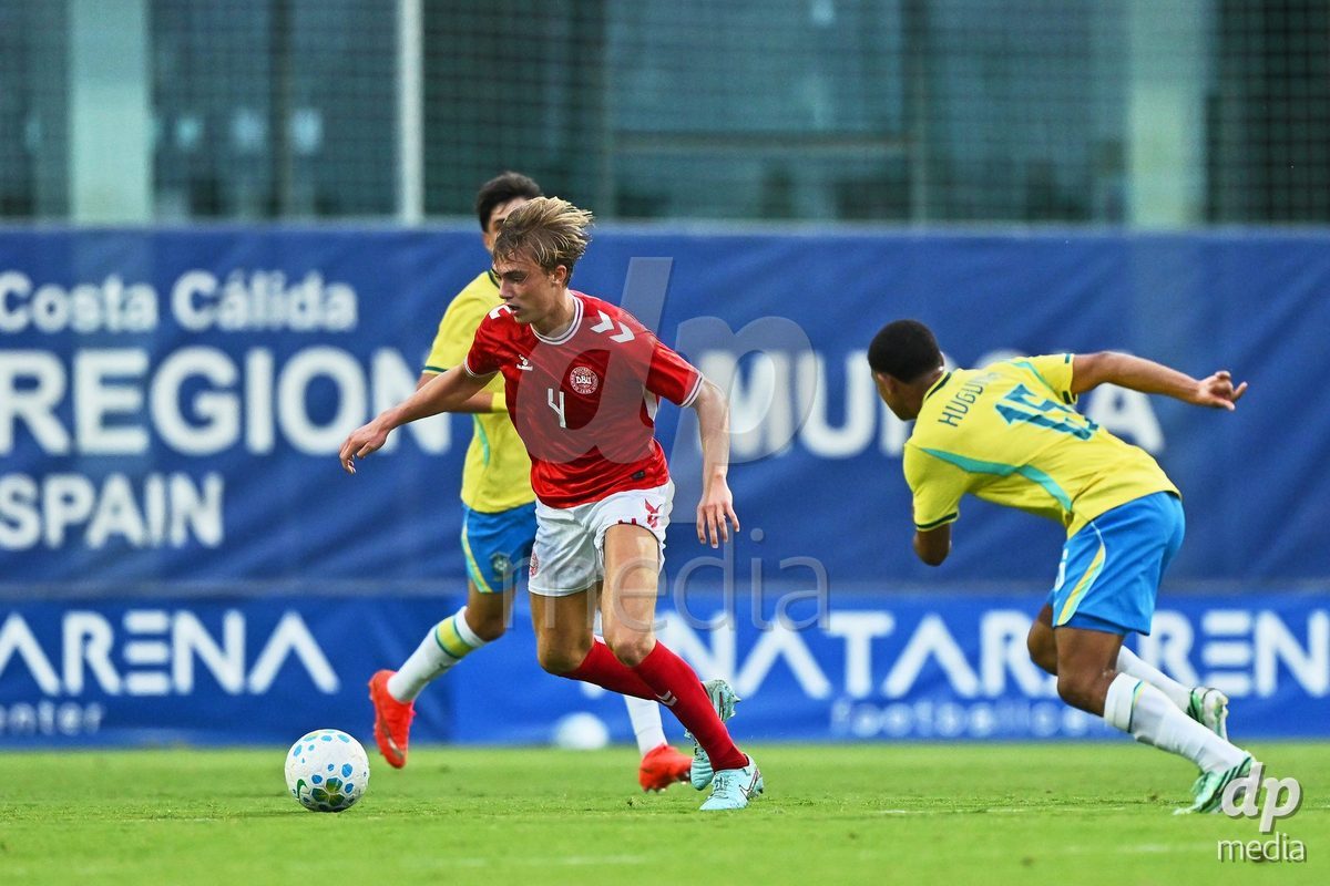 SAN PEDRO DEL PINATAR, SPAIN - SEPTEMBER 28: Noah Markmann of Denmark during the International Friendly match between Denmark U20 and Brazil U20 at Pinatar Arena on September 28, 2026 in San Pedro del Pinatar, Spain.