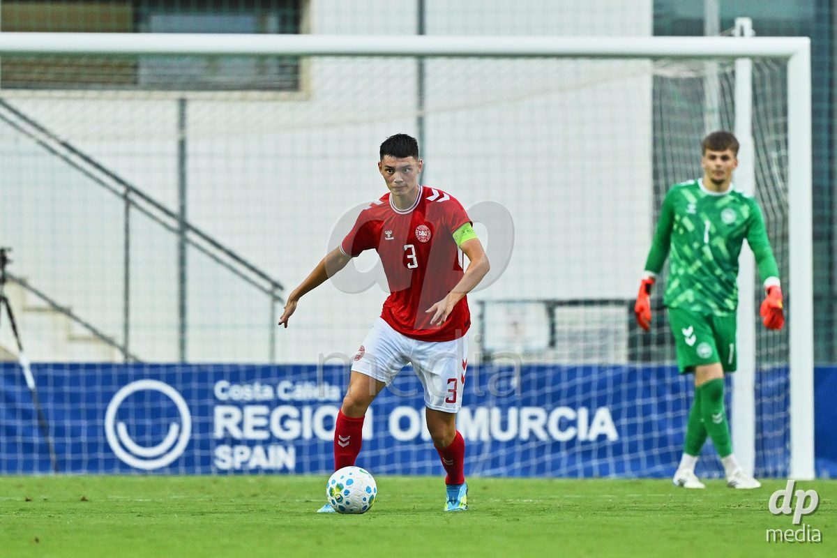 SAN PEDRO DEL PINATAR, SPAIN - SEPTEMBER 28: Tobias Slotsager of Denmark during the International Friendly match between Denmark U20 and Brazil U20 at Pinatar Arena on September 28, 2026 in San Pedro del Pinatar, Spain.