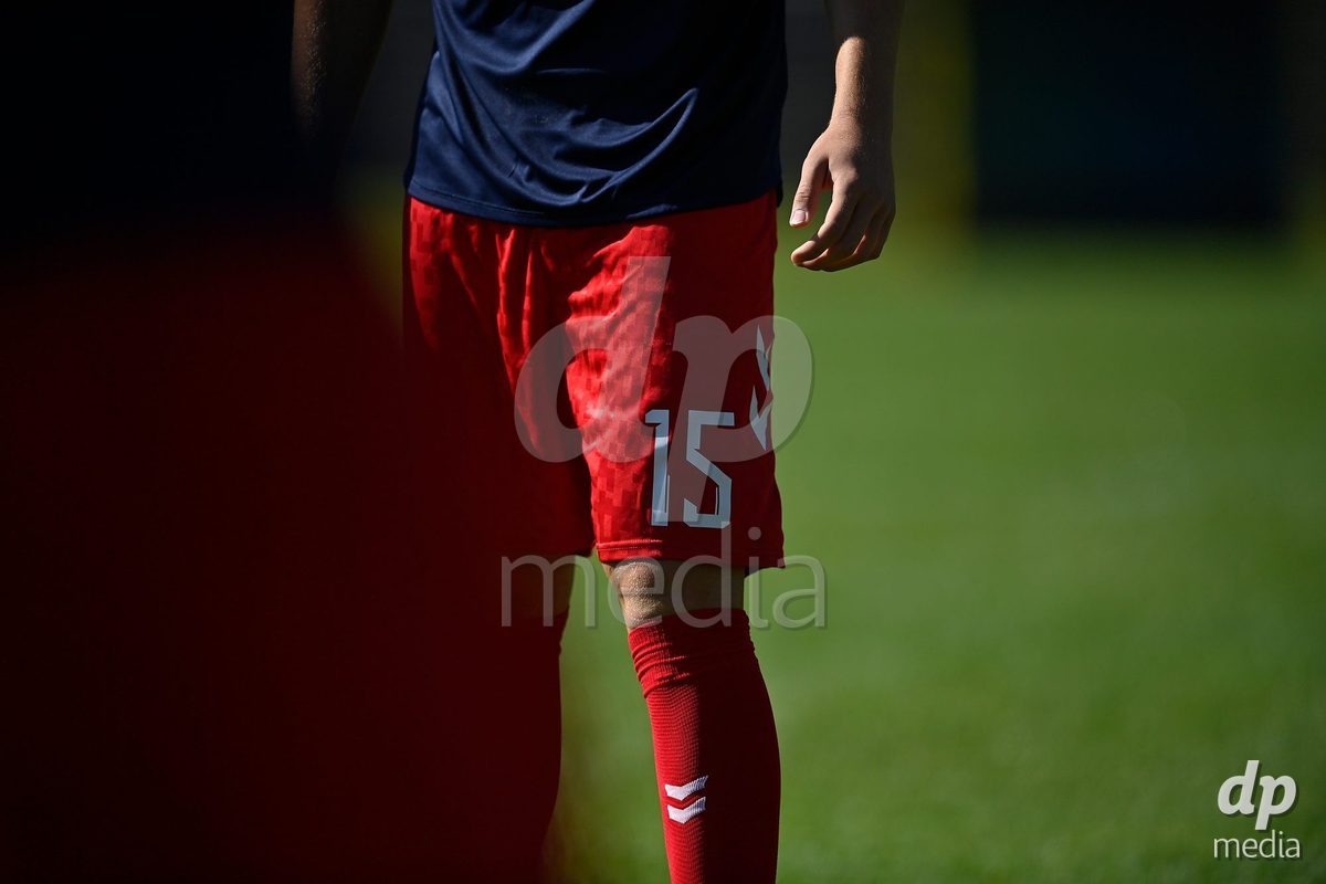SAMOBOR, CROATIA - SEPTEMBER 29: Player of Denmark during warm up prior to the International Friendly match between Denmark U18 and Italy U18 on September 29, 2026 in Samobor, Croatia. Photo: Igor Soban/Pixsell / DP Media