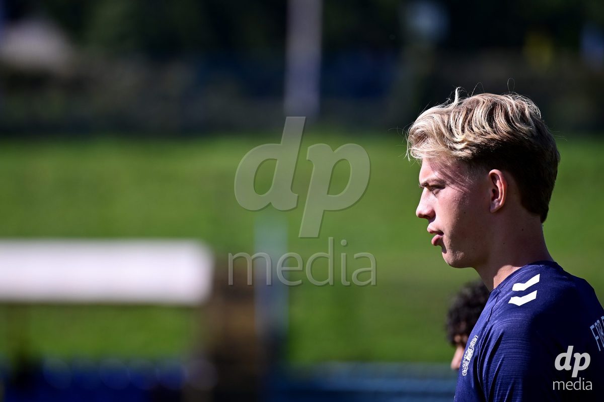 SAMOBOR, CROATIA - SEPTEMBER 29: William Laugesen of Denmark during warm up prior to the International Friendly match between Denmark U18 and Italy U18 on September 29, 2026 in Samobor, Croatia. Photo: Igor Soban/Pixsell / DP Media
