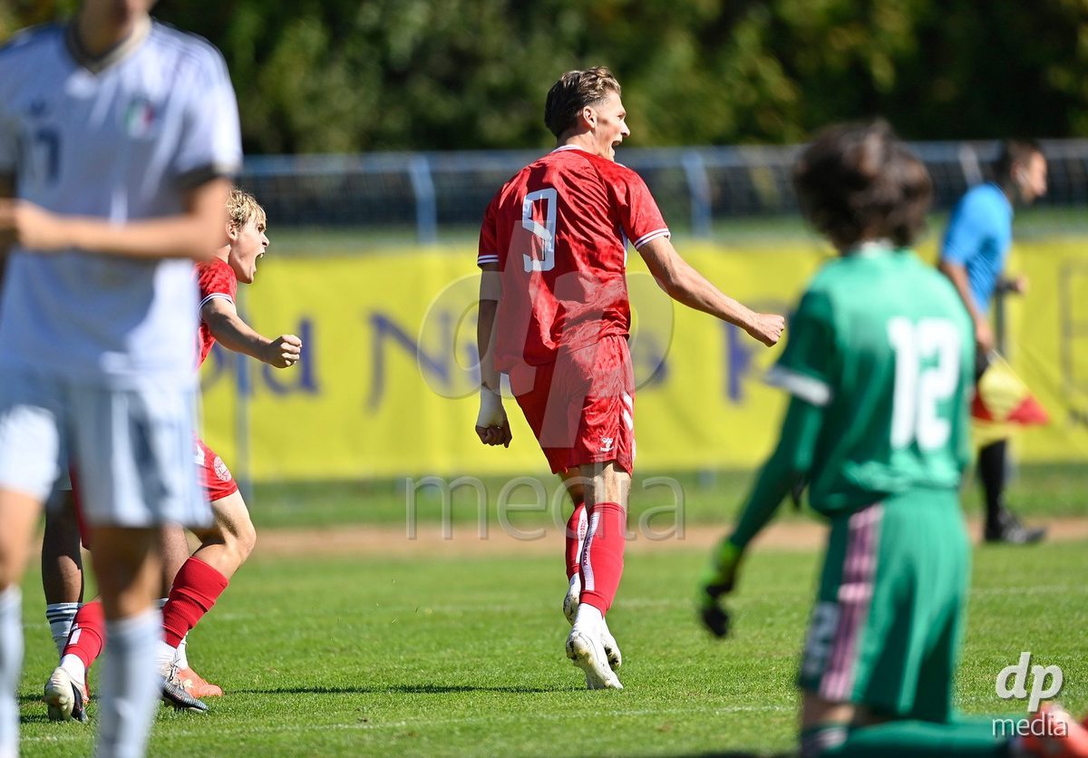 SAMOBOR, CROATIA - SEPTEMBER 29: Elvin Mehicic of Denmark celebrate after scoring a goal during the International Friendly match between Denmark U18 and Italy U18 on September 29, 2026 in Samobor, Croatia. Photo: Igor Soban/Pixsell / DP Media