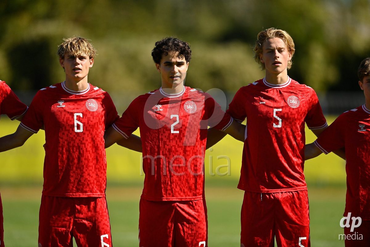 SAMOBOR, CROATIA - SEPTEMBER 29: Hector Lux, David Stojanovic and Magnus Tornoe Dalager of Denmark during the International Friendly match between Denmark U18 and Italy U18 on September 29, 2026 in Samobor, Croatia. Photo: Igor Soban/Pixsell / DP Media