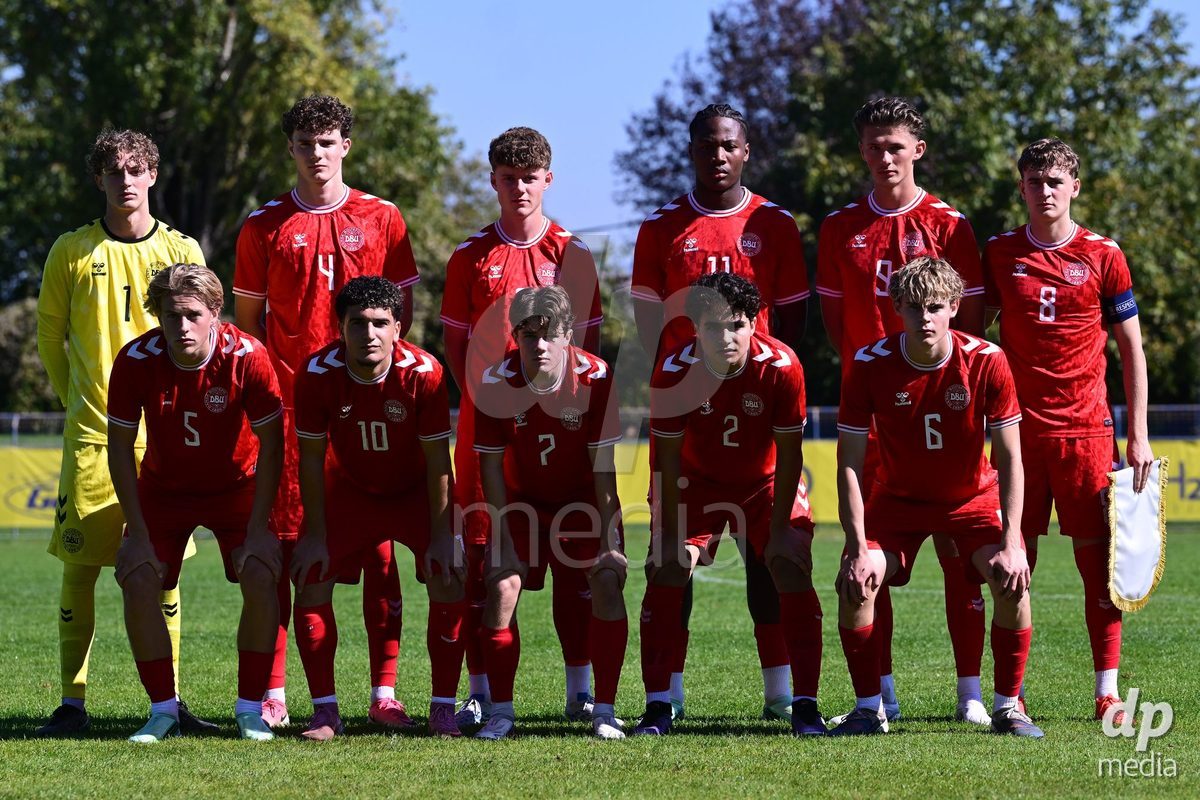 SAMOBOR, CROATIA - SEPTEMBER 29: Players of Denmark line up for photo during the International Friendly match between Denmark U18 and Italy U18 on September 29, 2026 in Samobor, Croatia. Photo: Igor Soban/Pixsell / DP Media