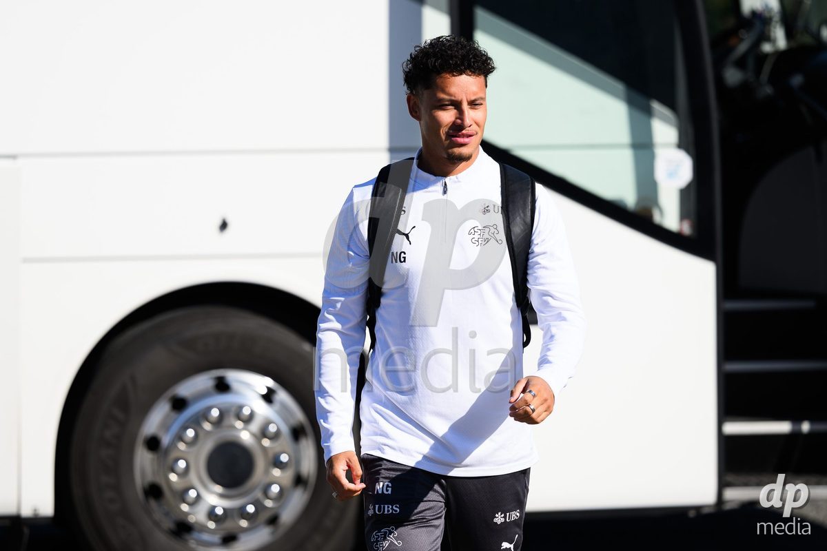 KOSMONSY, CZECH REPUBLIC - SEPTEMBER 28: Nicolas Gonzalez during the team's arrival at the stadium before the International Friendly match between Czech Republic U18 and Switzerland U18 on September 28, 2026 in Kosmonsy, Czech Republic.