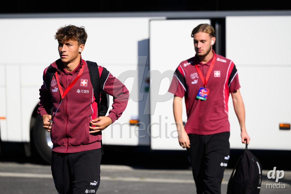 KOSMONSY, CZECH REPUBLIC - SEPTEMBER 28: Team's arrival at the stadium before the International Friendly match between Czech Republic U18 and Switzerland U18 on September 28, 2026 in Kosmonsy, Czech Republic.