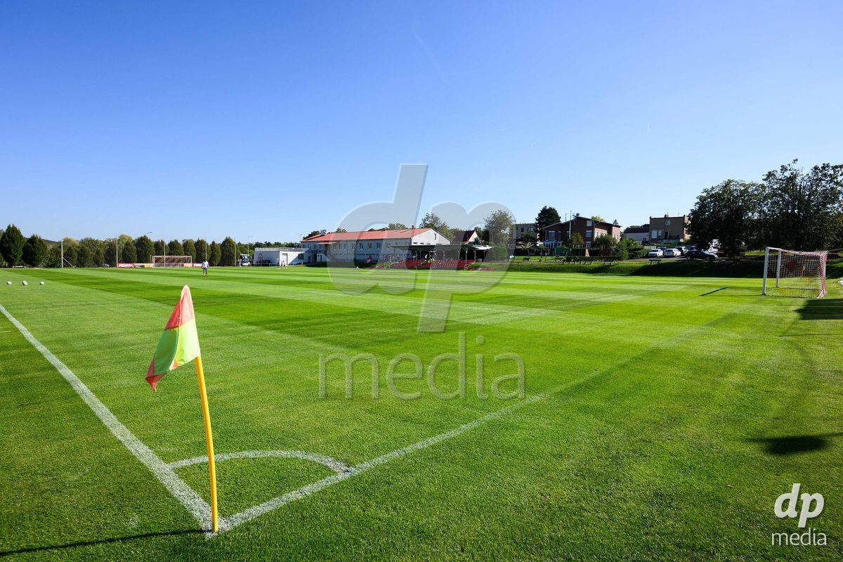 KOSMONSY, CZECH REPUBLIC - SEPTEMBER 28: General views of the stadium before the International Friendly match between Czech Republic U18 and Switzerland U18 on September 28, 2026 in Kosmonsy, Czech Republic.