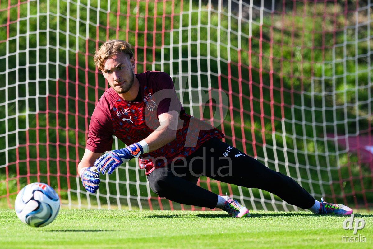 KOSMONSY, CZECH REPUBLIC - SEPTEMBER 28: Adrien Philippin of Switzerland during warm up before the International Friendly match between Czech Republic U18 and Switzerland U18 on September 28, 2026 in Kosmonsy, Czech Republic.