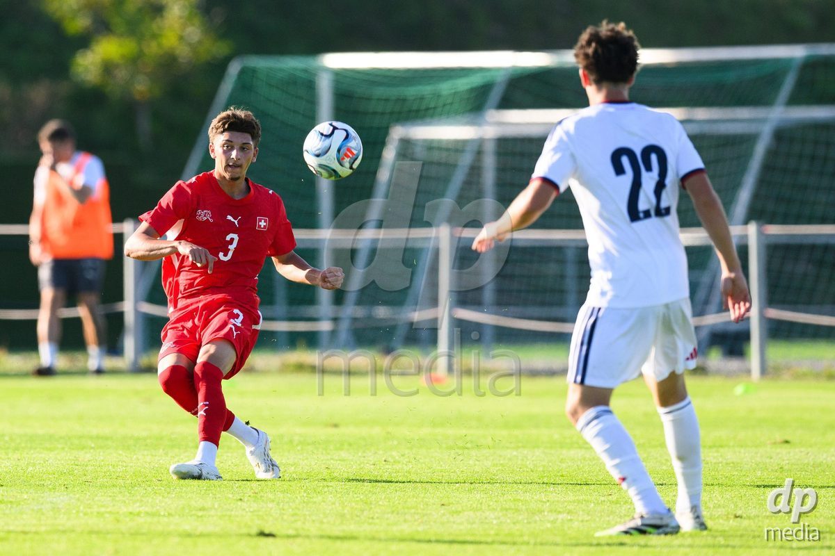 KOSMONSY, CZECH REPUBLIC - SEPTEMBER 28: Gabriel Roskovic of Switzerland during the International Friendly match between Czech Republic U18 and Switzerland U18 on September 28, 2026 in Kosmonsy, Czech Republic.