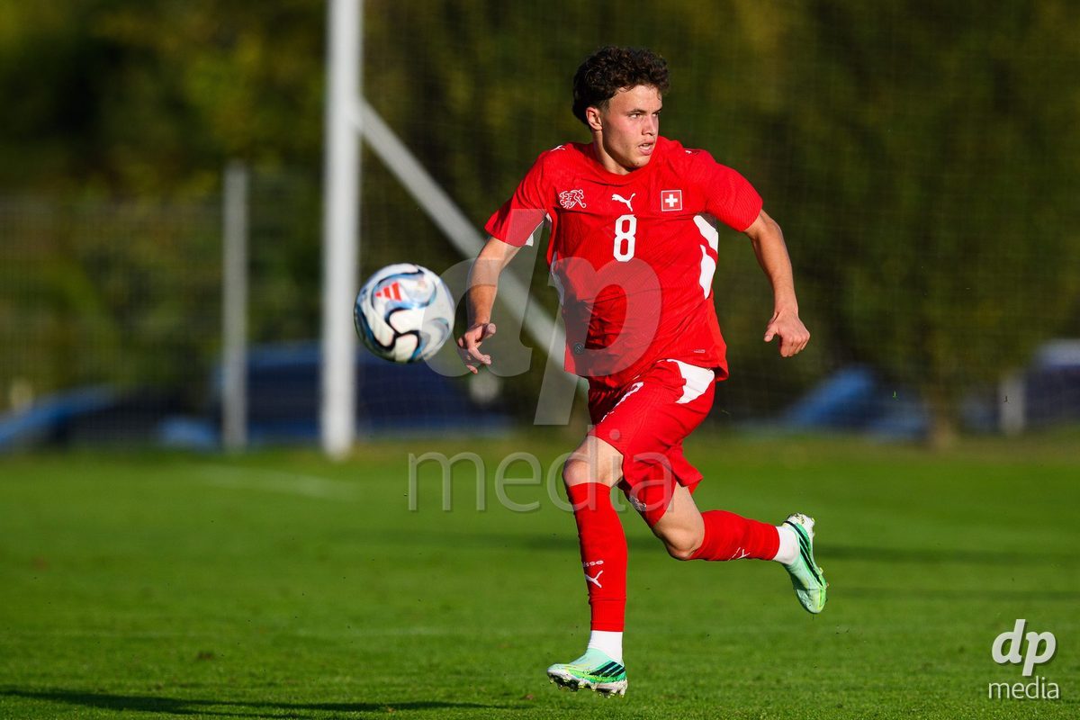 KOSMONSY, CZECH REPUBLIC - SEPTEMBER 28: Stefan Furundzic of Switzerland during the International Friendly match between Czech Republic U18 and Switzerland U18 on September 28, 2026 in Kosmonsy, Czech Republic.