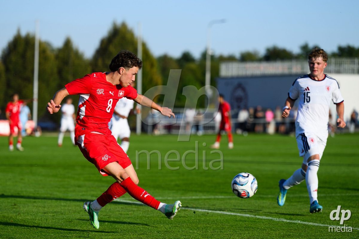 KOSMONSY, CZECH REPUBLIC - SEPTEMBER 28: Stefan Furundzic of Switzerland during the International Friendly match between Czech Republic U18 and Switzerland U18 on September 28, 2026 in Kosmonsy, Czech Republic.