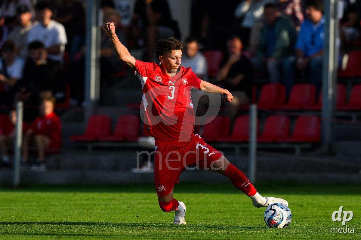 KOSMONSY, CZECH REPUBLIC - SEPTEMBER 28: Gabriel Roskovic of Switzerland during the International Friendly match between Czech Republic U18 and Switzerland U18 on September 28, 2026 in Kosmonsy, Czech Republic.