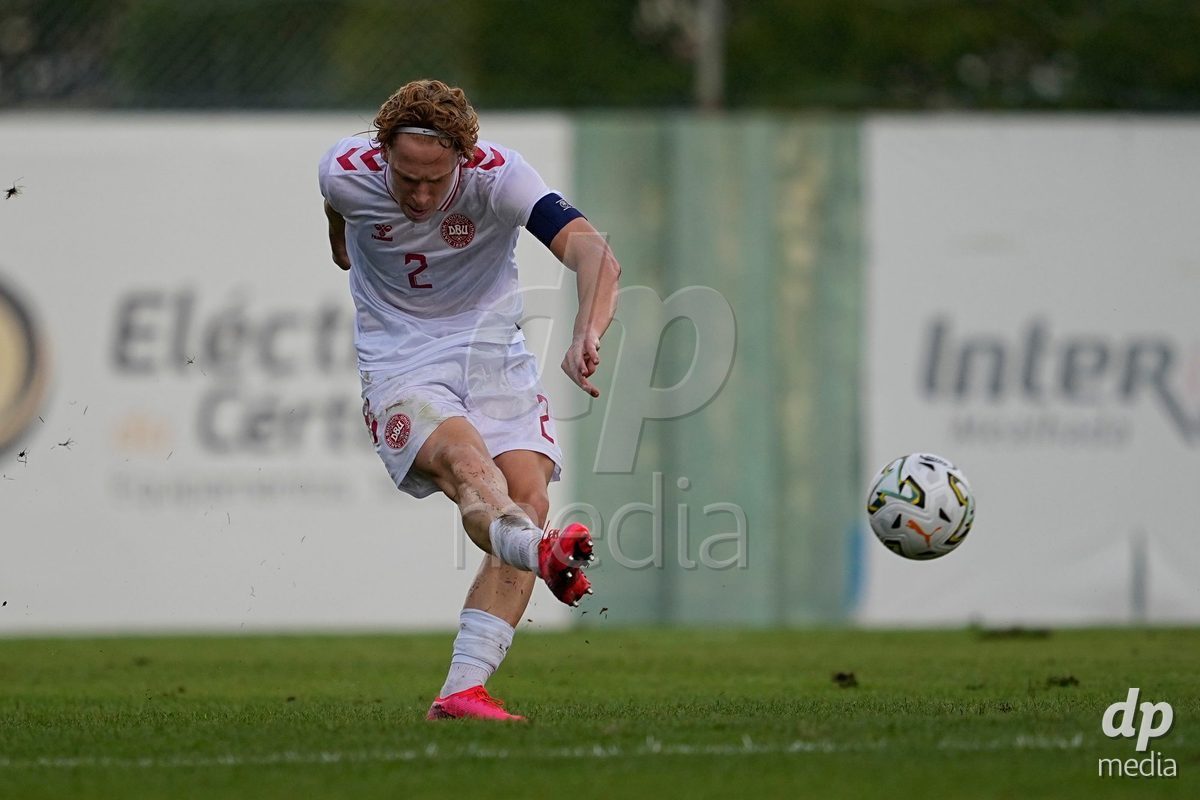 MEALHADA, PORTUGAL - SEPTEMBER 30: Karl Kotsis of Denmark during the International Friendly match between Denmark U17 and Qatar U17 at Estadio Municipal Dr. Americo Couto on September 30, 2026 in Mealhada, Portugal.