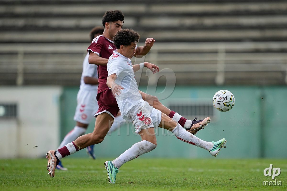 MEALHADA, PORTUGAL - SEPTEMBER 30: Liam Coronado of Denmark during the International Friendly match between Denmark U17 and Qatar U17 at Estadio Municipal Dr. Americo Couto on September 30, 2026 in Mealhada, Portugal.