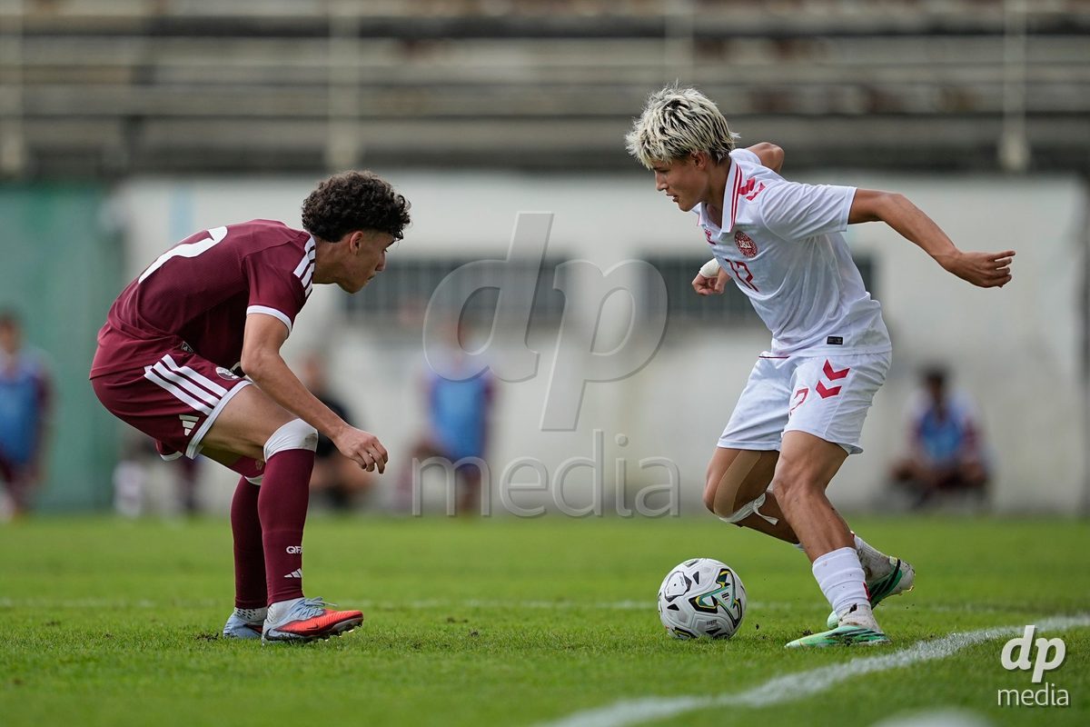 MEALHADA, PORTUGAL - SEPTEMBER 30: Karl Nielsen of Denmark during the International Friendly match between Denmark U17 and Qatar U17 at Estadio Municipal Dr. Americo Couto on September 30, 2026 in Mealhada, Portugal.