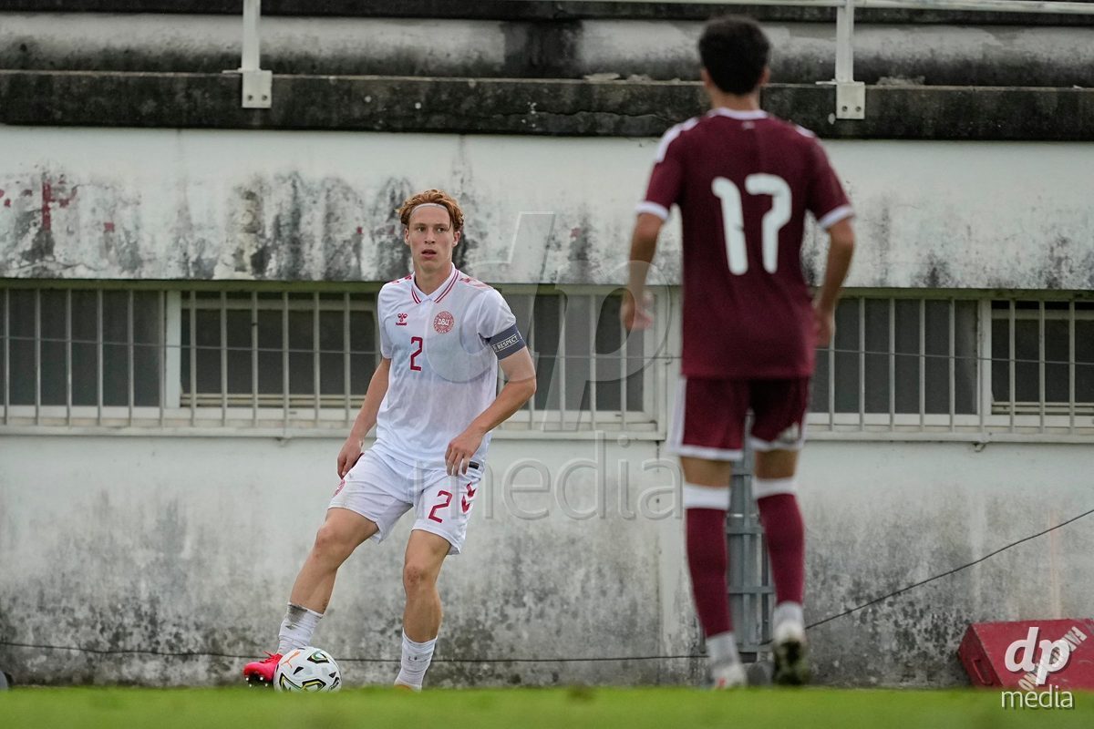 MEALHADA, PORTUGAL - SEPTEMBER 30: Karl Kotsis of Denmark during the International Friendly match between Denmark U17 and Qatar U17 at Estadio Municipal Dr. Americo Couto on September 30, 2026 in Mealhada, Portugal.