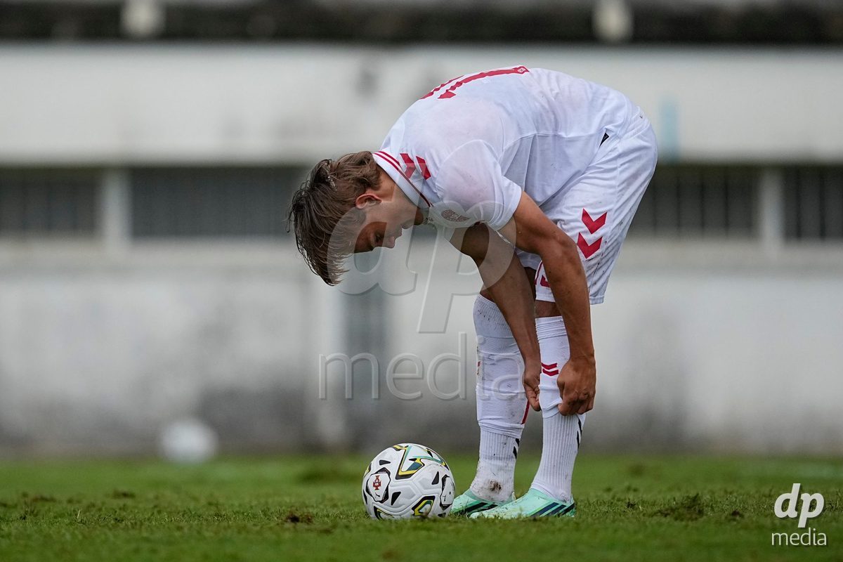MEALHADA, PORTUGAL - SEPTEMBER 30: Felix Gothler of Denmark takes a penalty during the International Friendly match between Denmark U17 and Qatar U17 at Estadio Municipal Dr. Americo Couto on September 30, 2026 in Mealhada, Portugal.