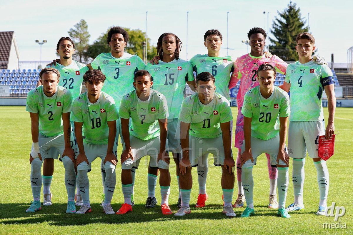 SENEC, SLOVAKIA - OCTOBER 1:  Switzerland of team photo International Friendly football match between Slovakia U19 and Switzerland U19 at NTC Senec on October on 1st October 2026 in Senec, Slovakia.