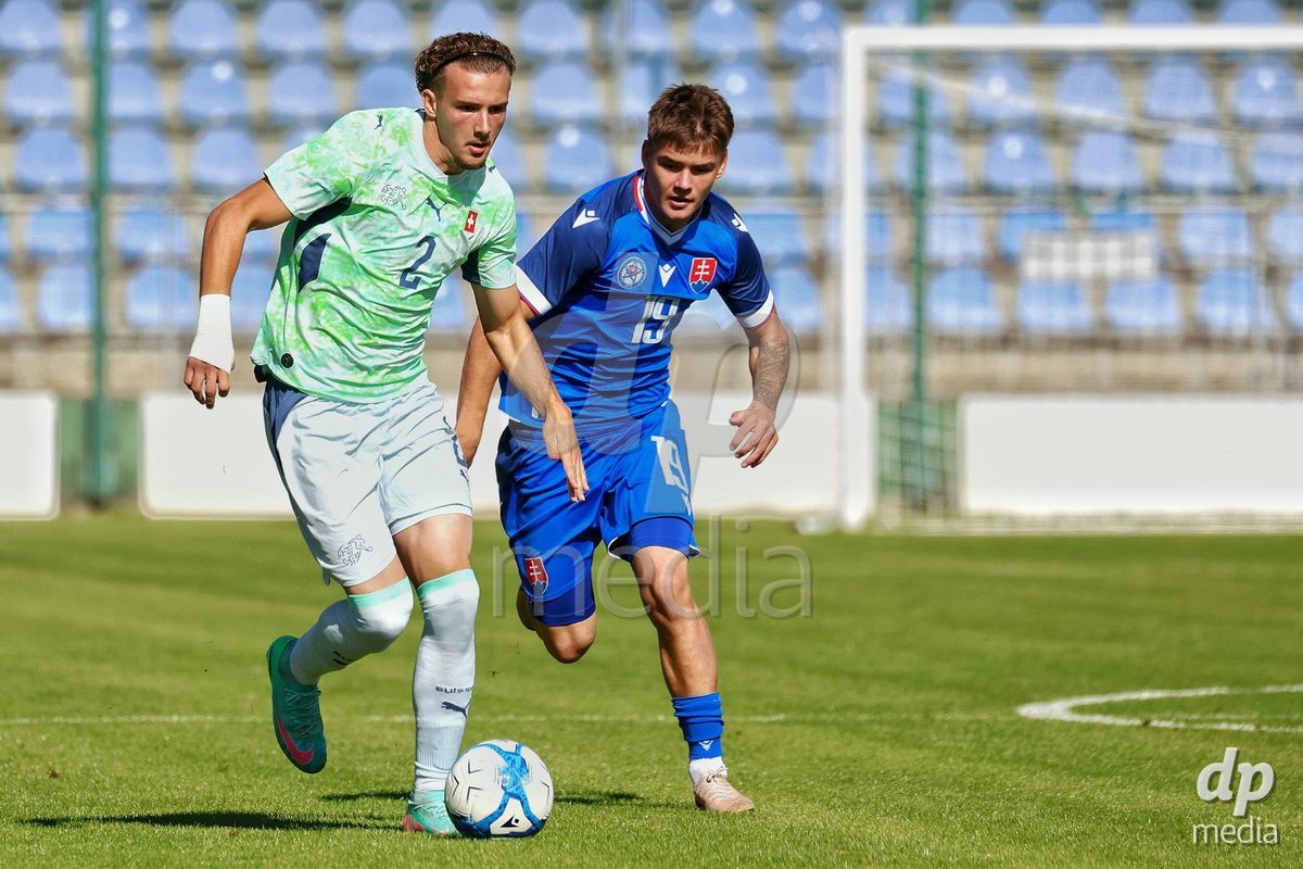 SENEC, SLOVAKIA - OCTOBER 1: Marco Correia Lopes Lebre 2 of Switzerland controls the ball during the International Friendly football match between Slovakia U19 and Switzerland U19 at NTC Senec on October on 1st October 2026 in Senec, Slovakia.