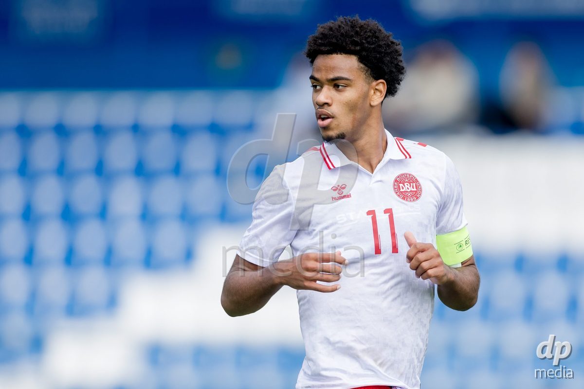 VIZELA, PORTUGAL - SEPTEMBER 30: Malik Pimpong of Denmark U19 during the International Friendly match between Denmark U19 and Austria U19 at Estadio FC Vizela on September 30, 2026 in Vizela, Portugal