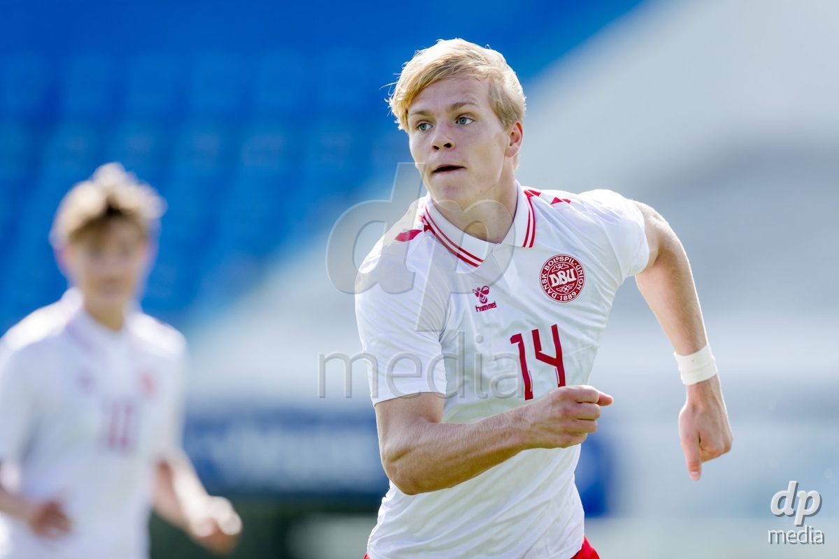 VIZELA, PORTUGAL - SEPTEMBER 30: Adam Kleis Kristoffersen of Denmark U19 during the International Friendly match between Denmark U19 and Austria U19 at Estadio FC Vizela on September 30, 2026 in Vizela, Portugal