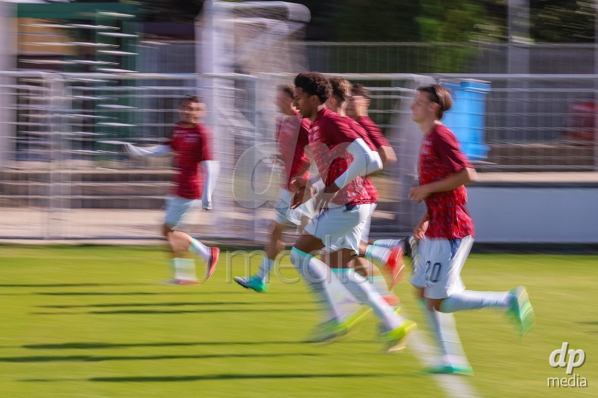 SENEC, SLOVAKIA - OCTOBER 1: of Switzerland team warm-up the International Friendly football match between Slovakia U19 and Switzerland U19 at NTC Senec on October on 1st October 2026 in Senec, Slovakia.